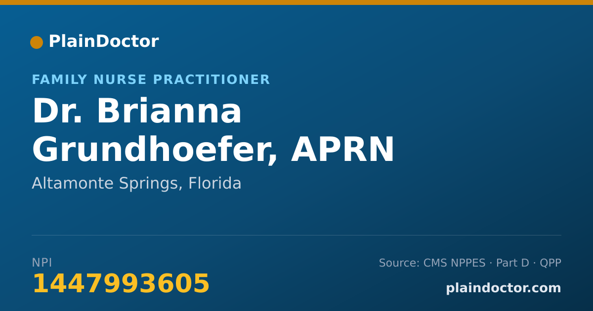 Shareable card for Brianna Grundhoefer, APRN - Family Nurse Practitioner, Altamonte Springs, FL