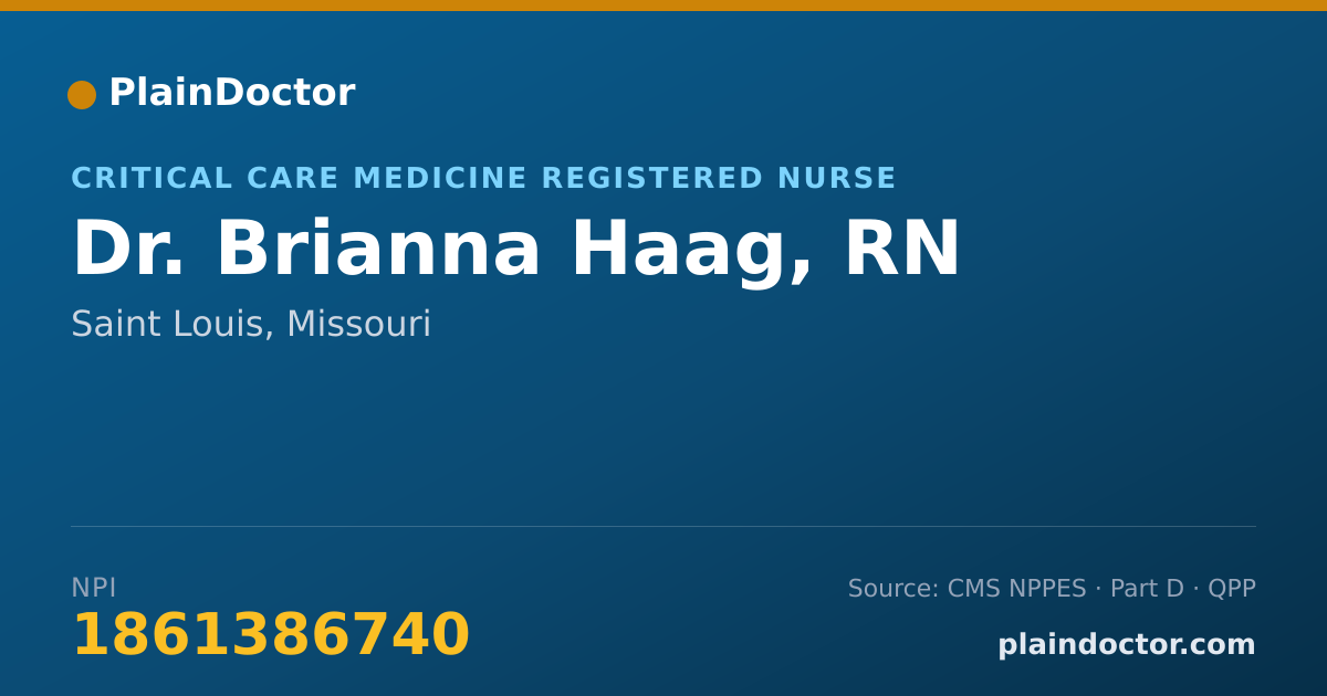 Shareable card for Brianna Haag, RN - Critical Care Medicine Registered Nurse, Saint Louis, MO