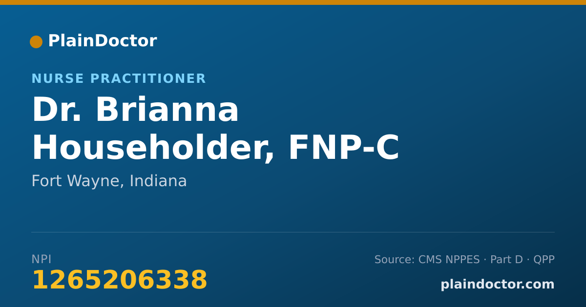 Shareable card for Brianna Householder, FNP-C - Nurse Practitioner, Fort Wayne, IN