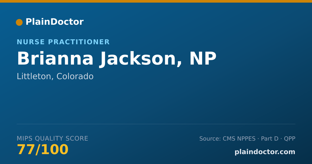 Shareable card for Brianna Jackson, NP - Nurse Practitioner, Littleton, CO