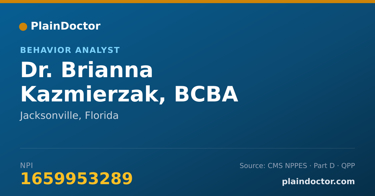 Shareable card for Brianna Kazmierzak, BCBA - Behavior Analyst, Jacksonville, FL