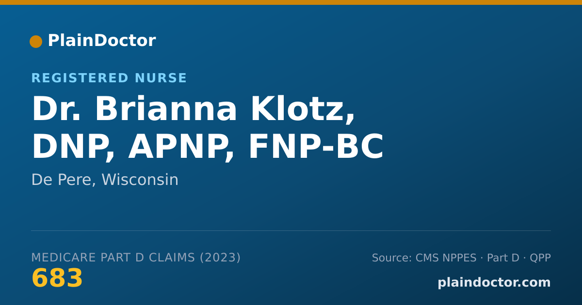 Shareable card for Brianna Klotz, DNP, APNP, FNP-BC - Registered Nurse, De Pere, WI