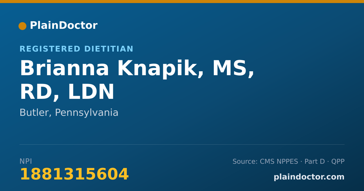 Shareable card for Brianna Knapik, MS, RD, LDN - Registered Dietitian, Butler, PA