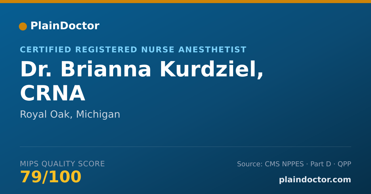 Shareable card for Brianna Kurdziel, CRNA - Certified Registered Nurse Anesthetist, Royal Oak, MI