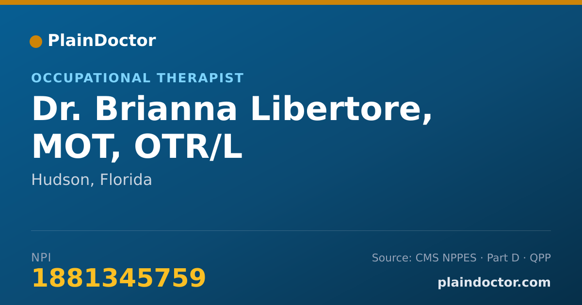 Shareable card for Brianna Libertore, MOT, OTR/L - Occupational Therapist, Hudson, FL