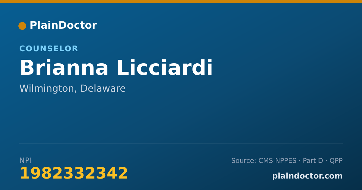 Shareable card for Brianna Licciardi - Counselor, Wilmington, DE