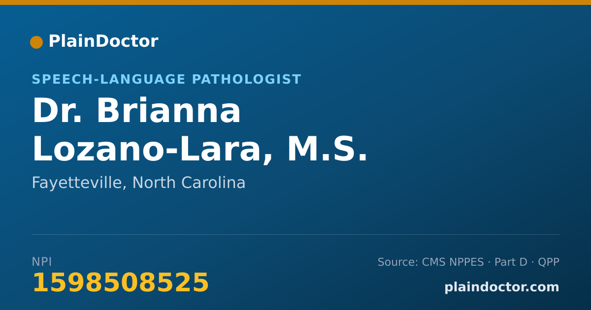 Shareable card for Brianna Lozano-Lara, M.S. CCC-SLP - Speech-Language Pathologist, Fayetteville, NC
