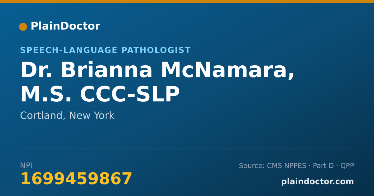 Shareable card for Brianna McNamara, M.S. CCC-SLP - Speech-Language Pathologist, Cortland, NY