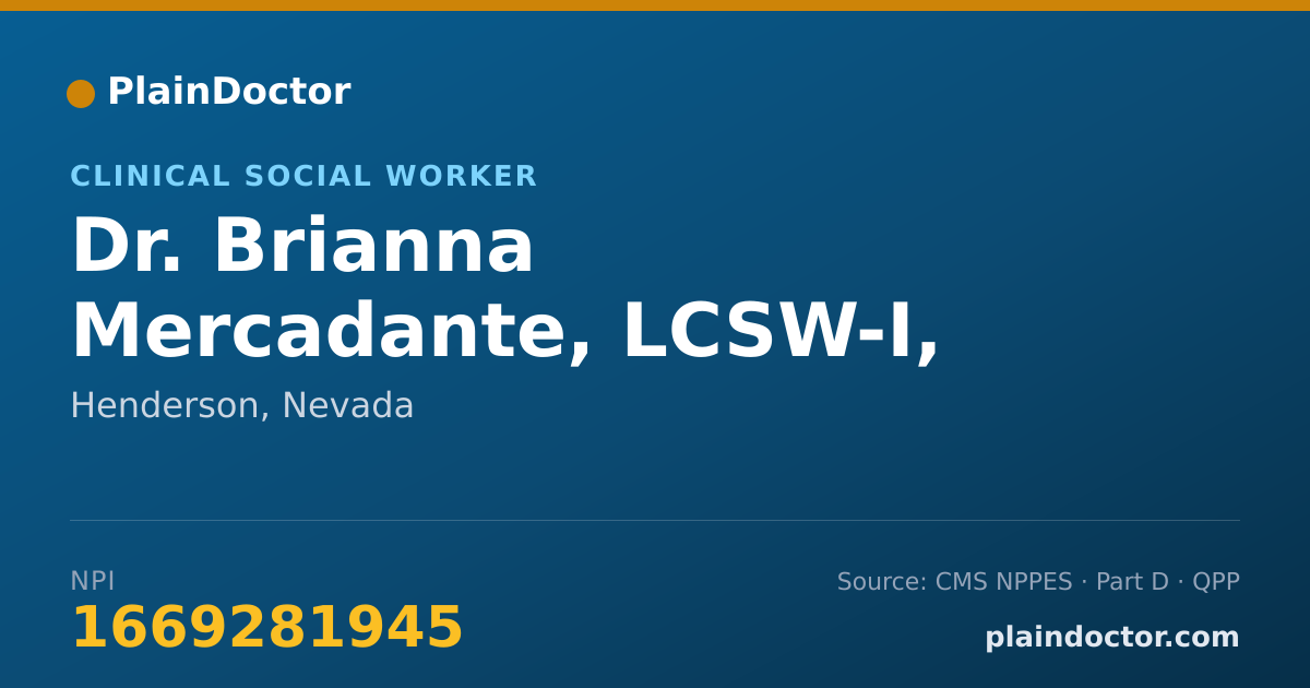 Shareable card for Brianna Mercadante, LCSW-I, CADC - Clinical Social Worker, Henderson, NV