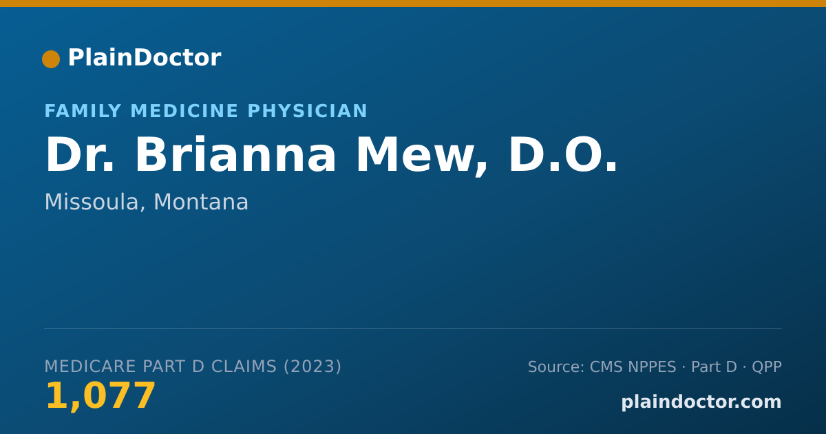 Shareable card for Brianna Mew, D.O. - Family Medicine Physician, Missoula, MT