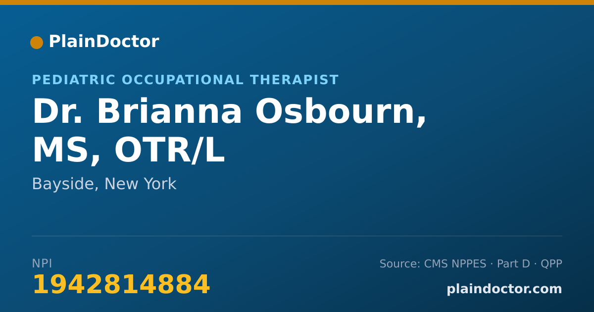 Shareable card for Brianna Osbourn, MS, OTR/L - Pediatric Occupational Therapist, Bayside, NY