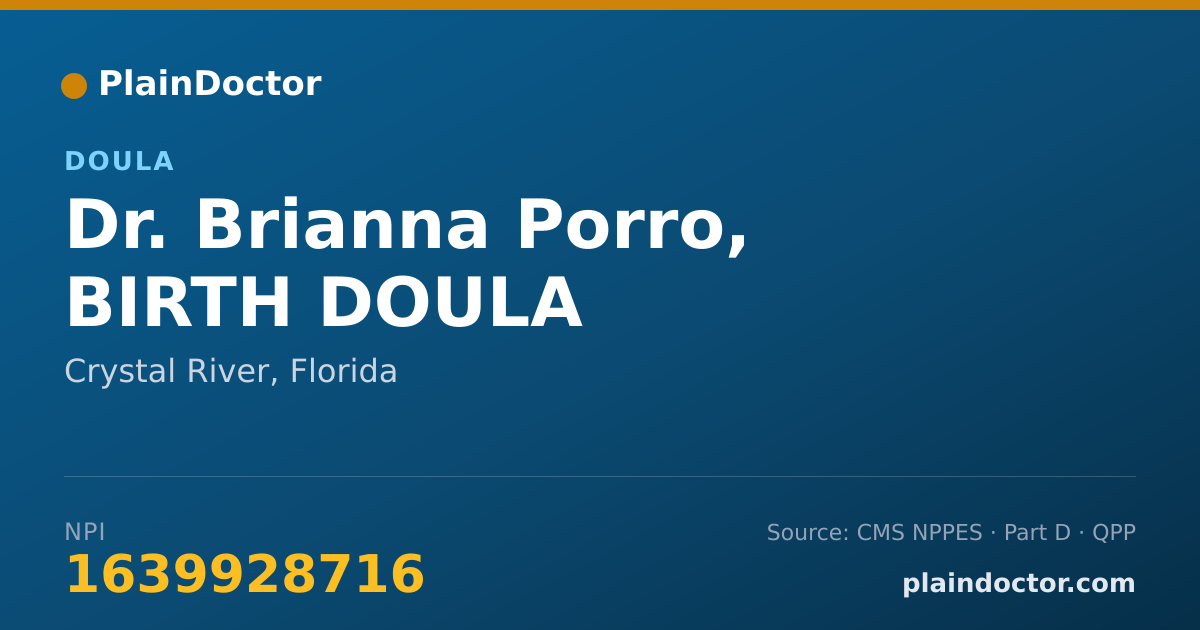 Shareable card for Brianna Porro, BIRTH DOULA - Doula, Crystal River, FL