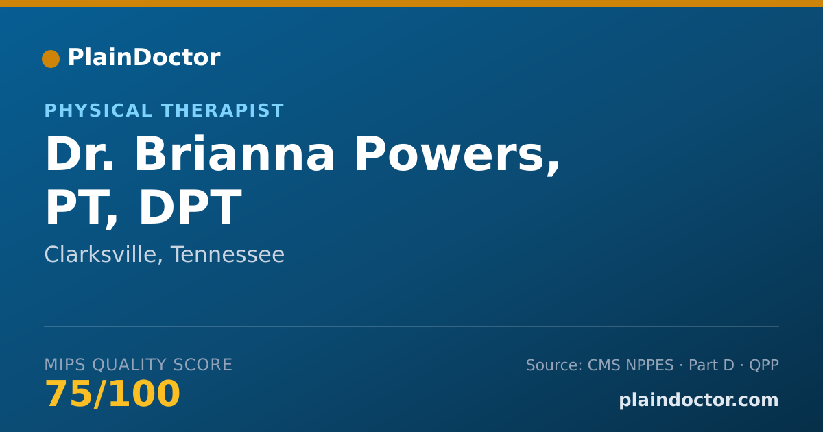 Shareable card for Brianna Powers, PT, DPT - Physical Therapist, Clarksville, TN