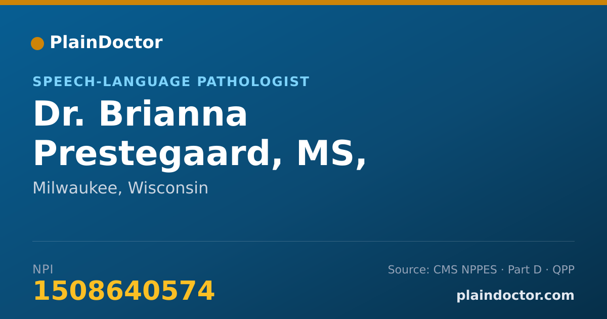 Shareable card for Brianna Prestegaard, MS, CF-SLP - Speech-Language Pathologist, Milwaukee, WI