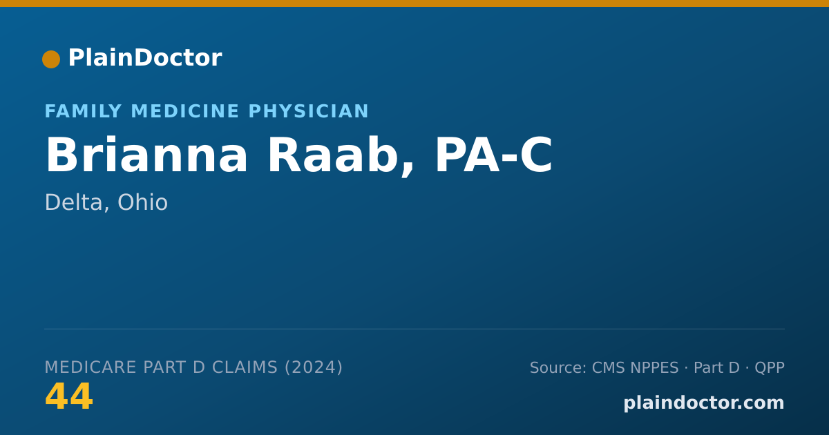 Shareable card for Brianna Raab, PA-C - Family Medicine Physician, Delta, OH