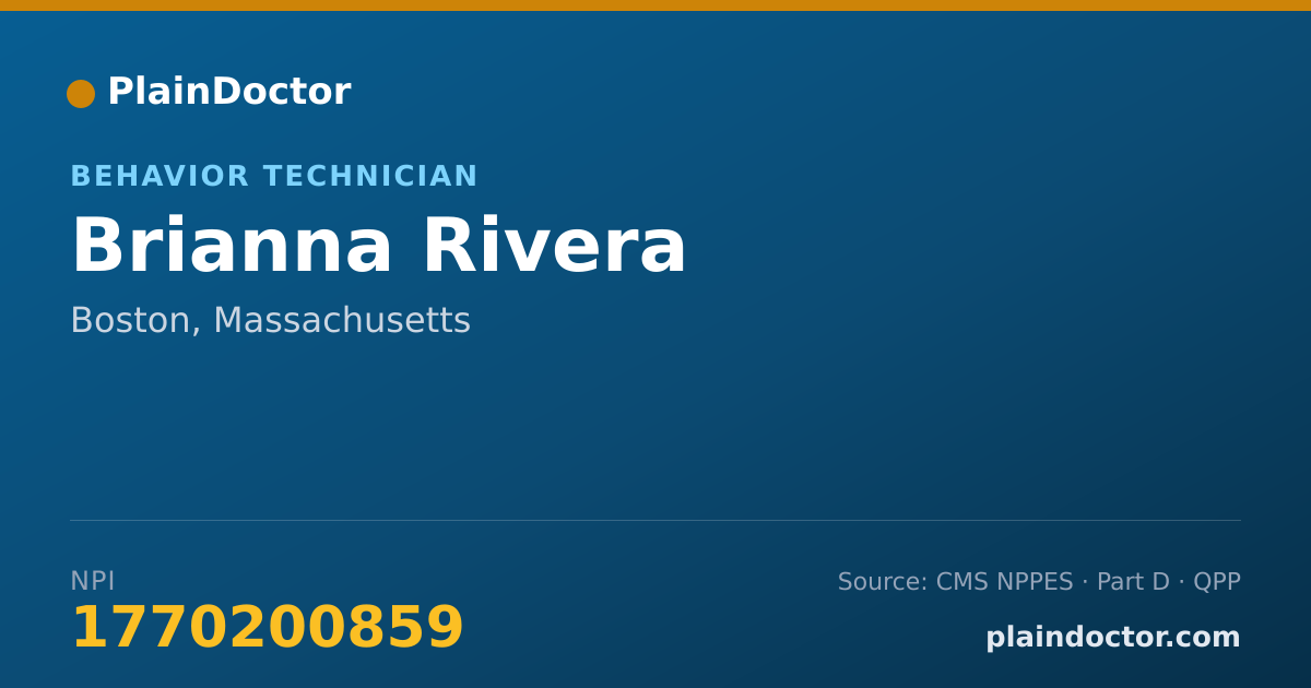 Shareable card for Brianna Rivera - Behavior Technician, Boston, MA