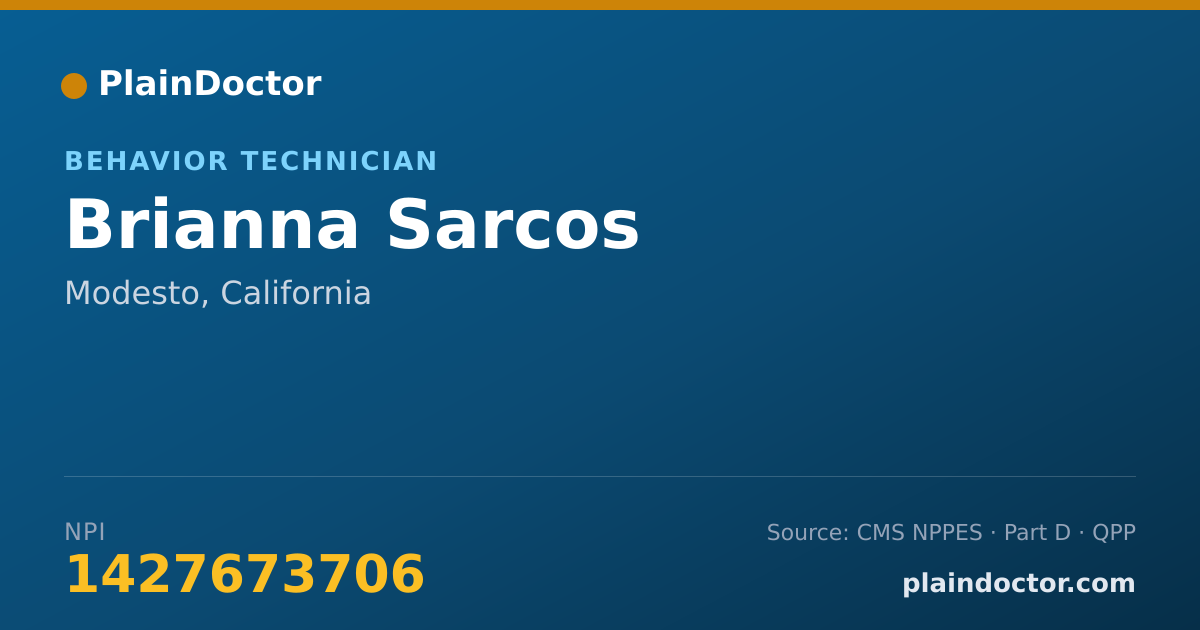 Shareable card for Brianna Sarcos - Behavior Technician, Modesto, CA