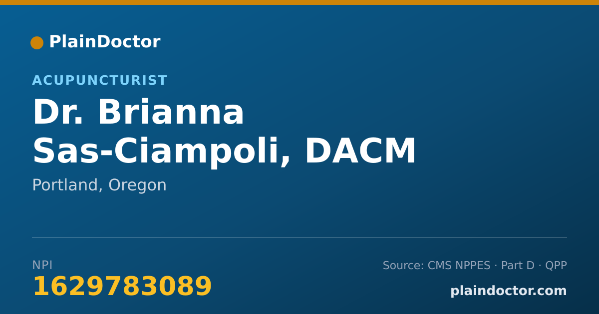 Shareable card for Brianna Sas-Ciampoli, DACM - Acupuncturist, Portland, OR