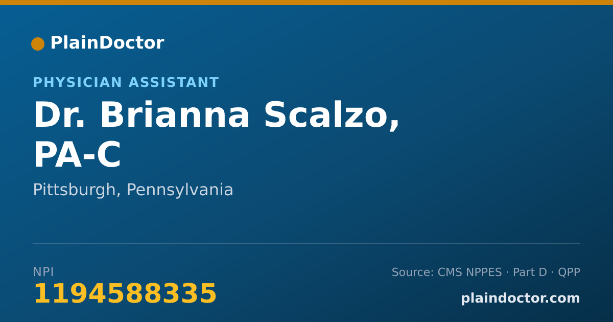 Shareable card for Brianna Scalzo, PA-C - Physician Assistant, Pittsburgh, PA