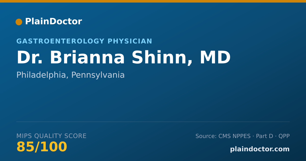 Shareable card for Brianna Shinn, MD - Gastroenterology Physician, Philadelphia, PA