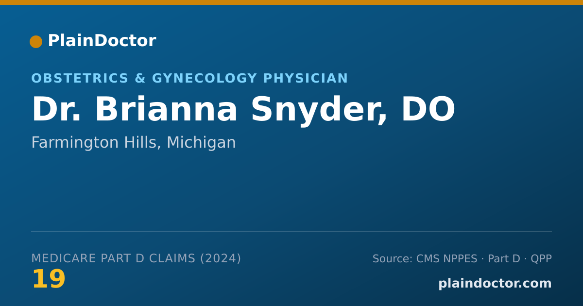 Shareable card for Brianna Snyder, DO - Obstetrics & Gynecology Physician, Farmington Hills, MI