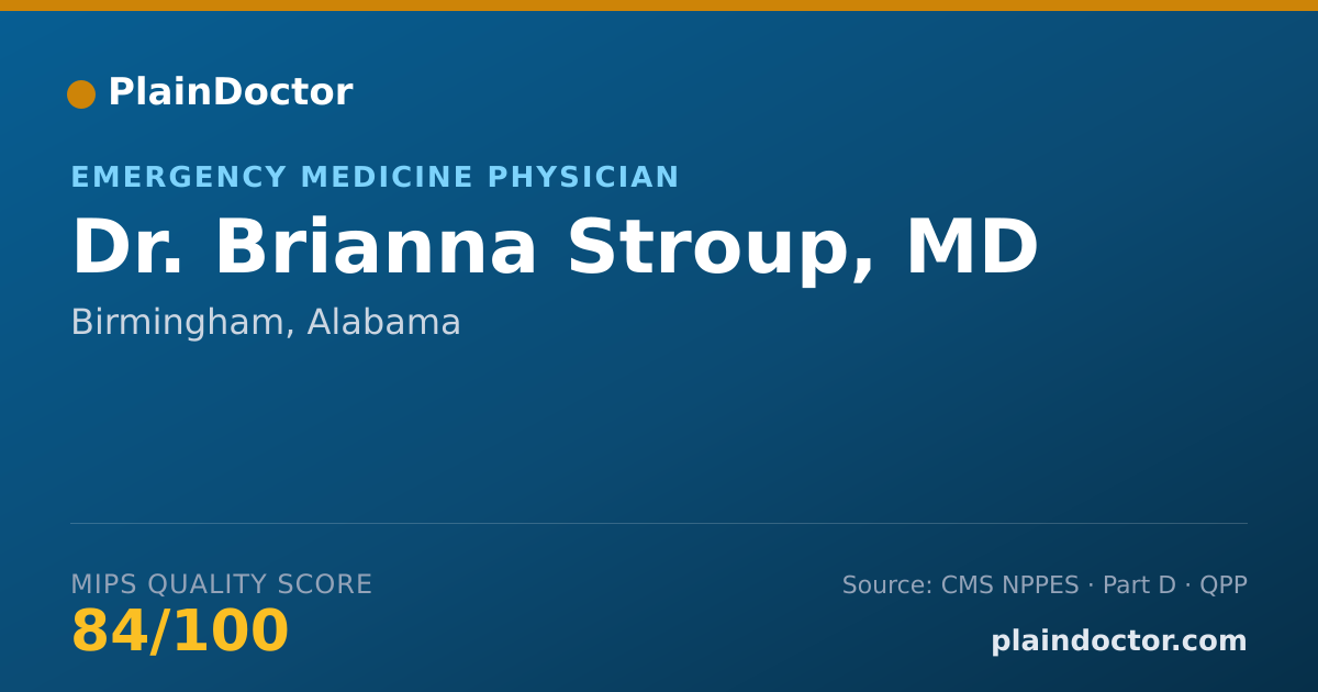 Shareable card for Brianna Stroup, MD - Emergency Medicine Physician, Birmingham, AL