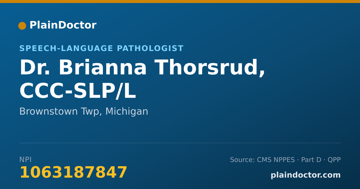 Shareable card for Brianna Thorsrud, CCC-SLP/L - Speech-Language Pathologist, Brownstown Twp, MI