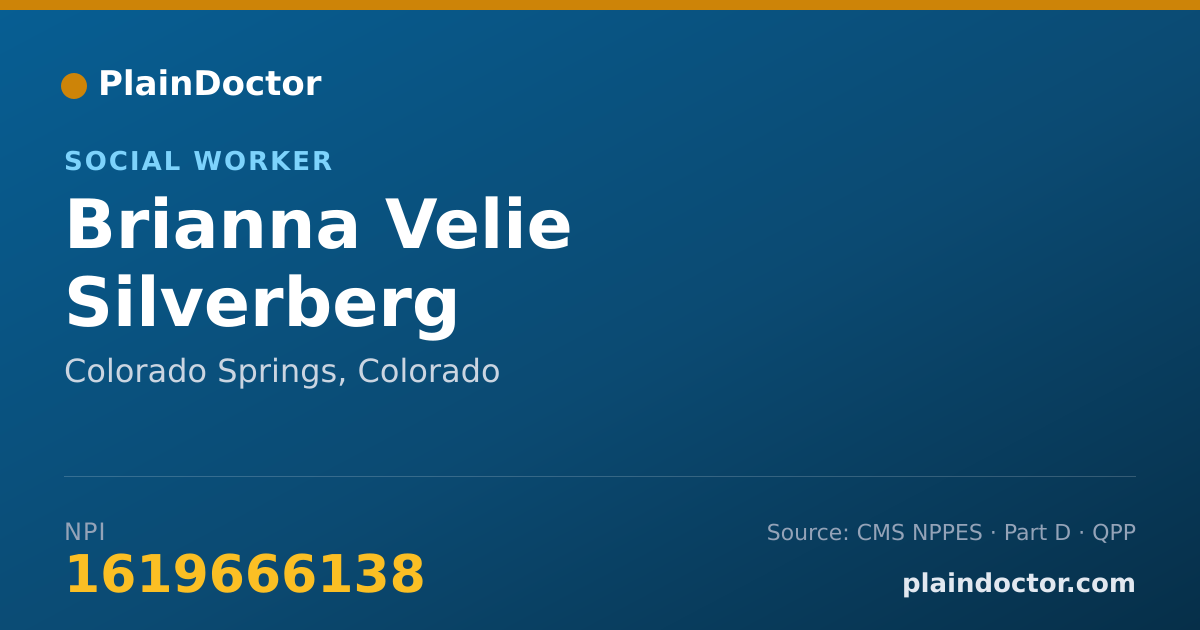 Shareable card for Brianna Velie Silverberg - Social Worker, Colorado Springs, CO