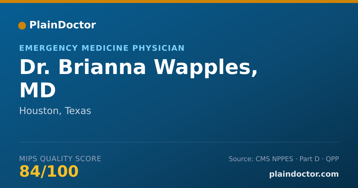 Shareable card for Brianna Wapples, MD - Emergency Medicine Physician, Houston, TX
