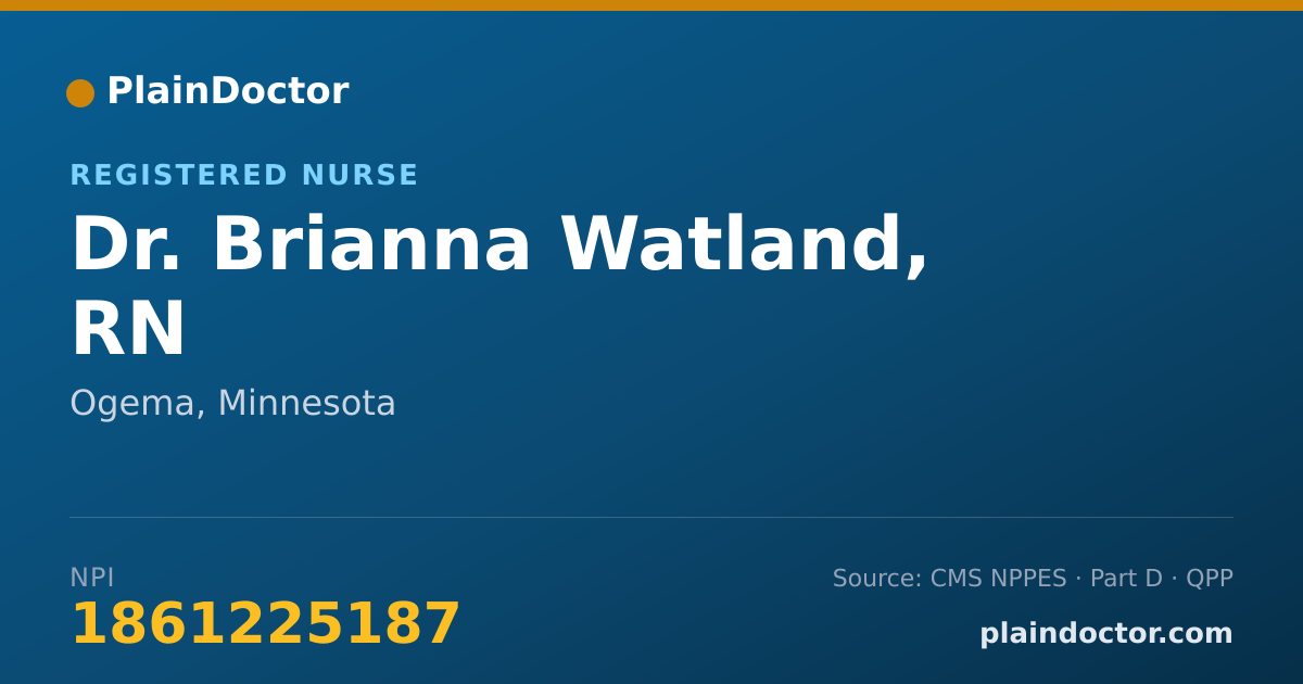 Shareable card for Brianna Watland, RN - Registered Nurse, Ogema, MN