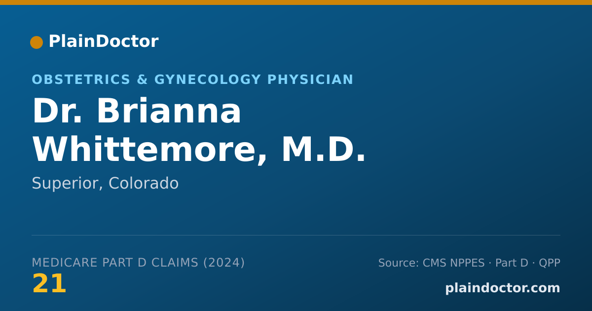 Shareable card for Brianna Whittemore, M.D. - Obstetrics & Gynecology Physician, Superior, CO