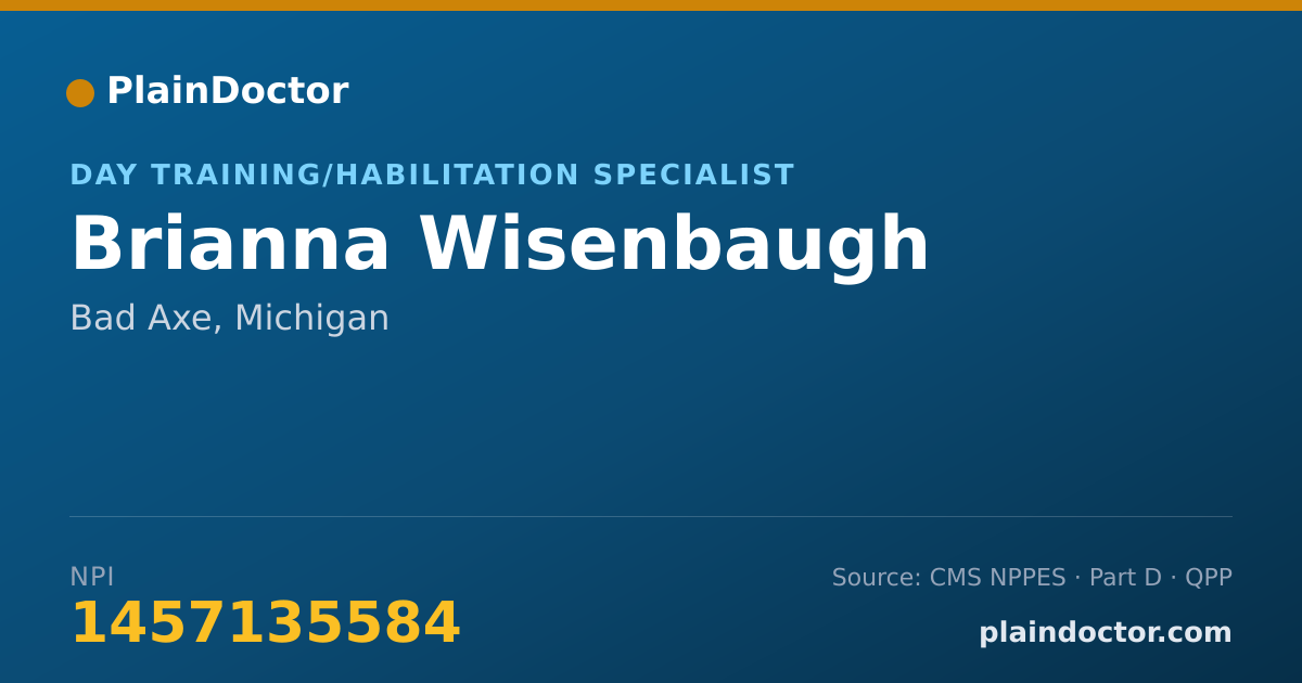 Shareable card for Brianna Wisenbaugh - Day Training/Habilitation Specialist, Bad Axe, MI