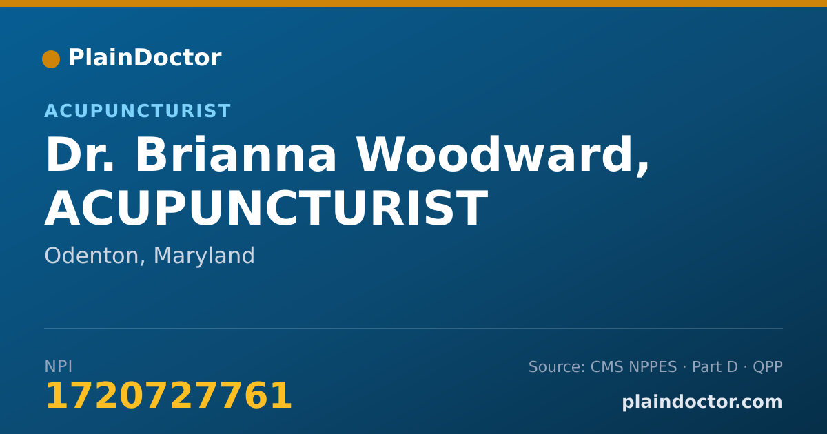 Shareable card for Brianna Woodward, ACUPUNCTURIST - Acupuncturist, Odenton, MD