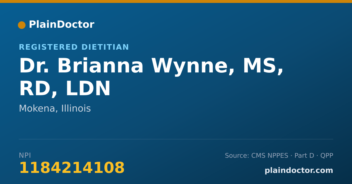 Shareable card for Brianna Wynne, MS, RD, LDN - Registered Dietitian, Mokena, IL