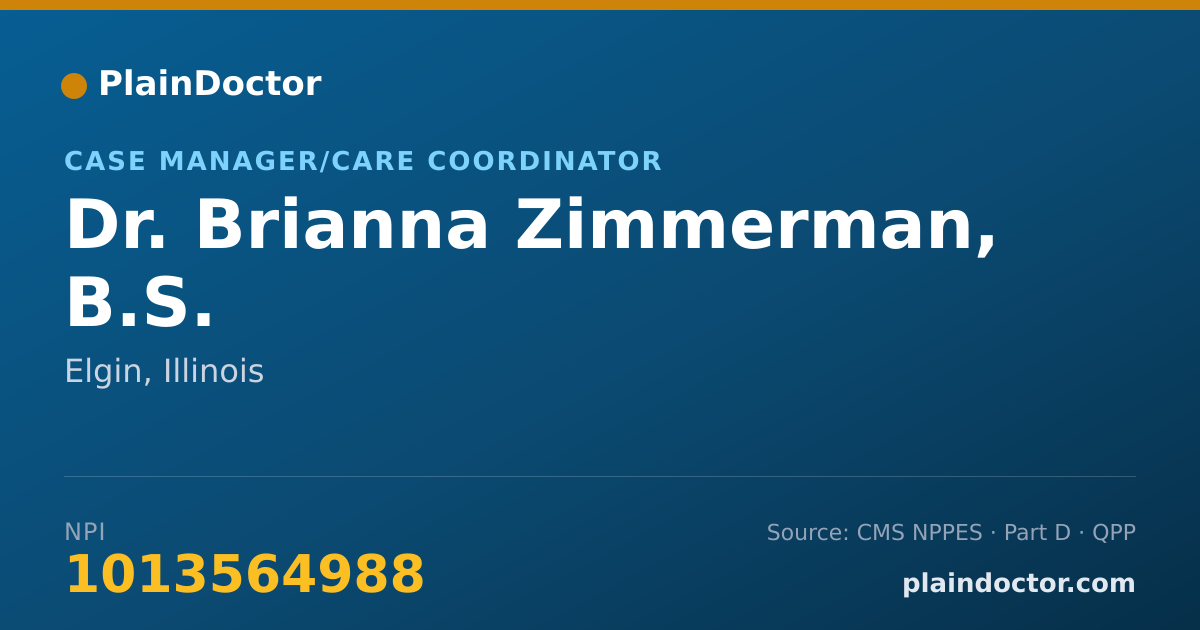 Shareable card for Brianna Zimmerman, B.S. - Case Manager/Care Coordinator, Elgin, IL