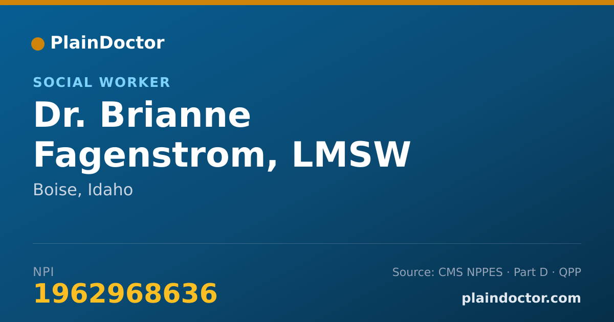 Shareable card for Brianne Fagenstrom, LMSW - Social Worker, Boise, ID