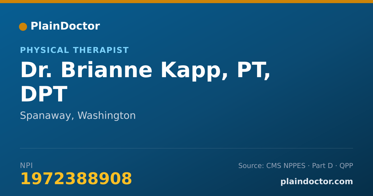 Shareable card for Brianne Kapp, PT, DPT - Physical Therapist, Spanaway, WA