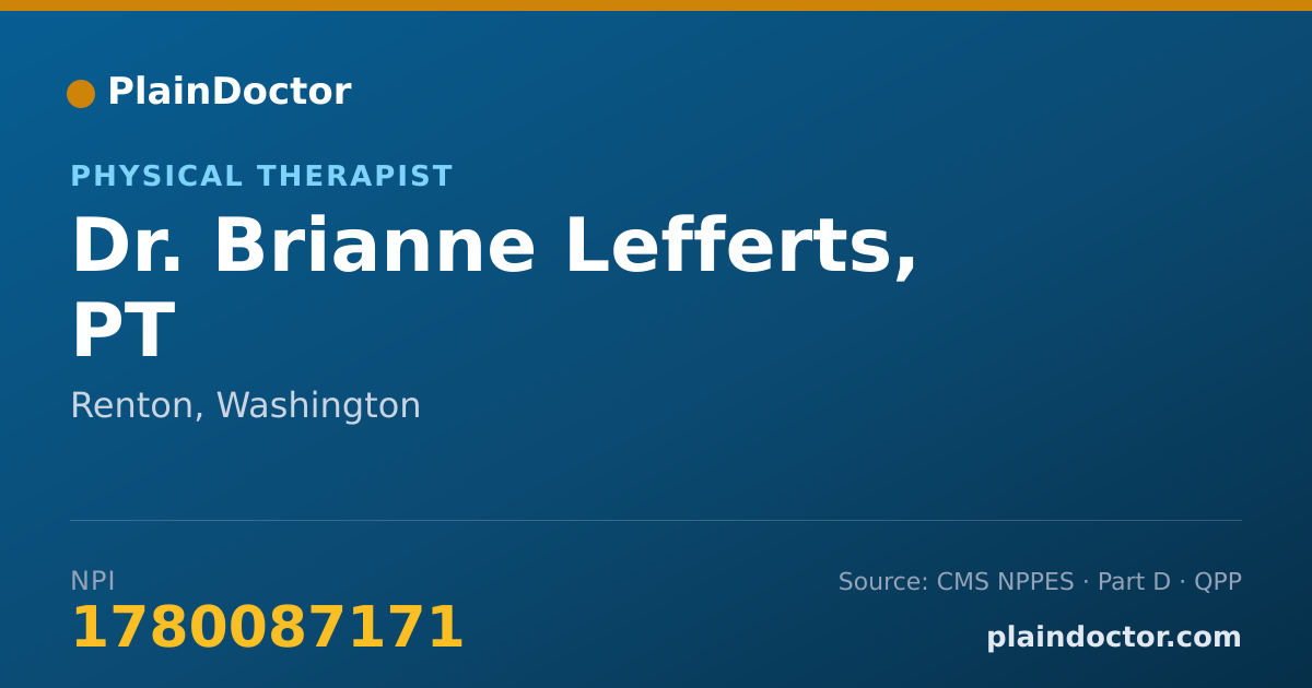 Shareable card for Brianne Lefferts, PT - Physical Therapist, Renton, WA