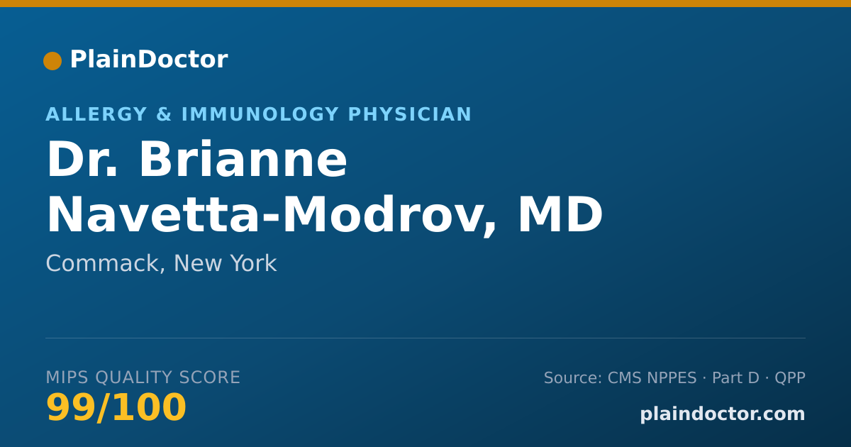 Shareable card for Brianne Navetta-Modrov, MD - Allergy & Immunology Physician, Commack, NY