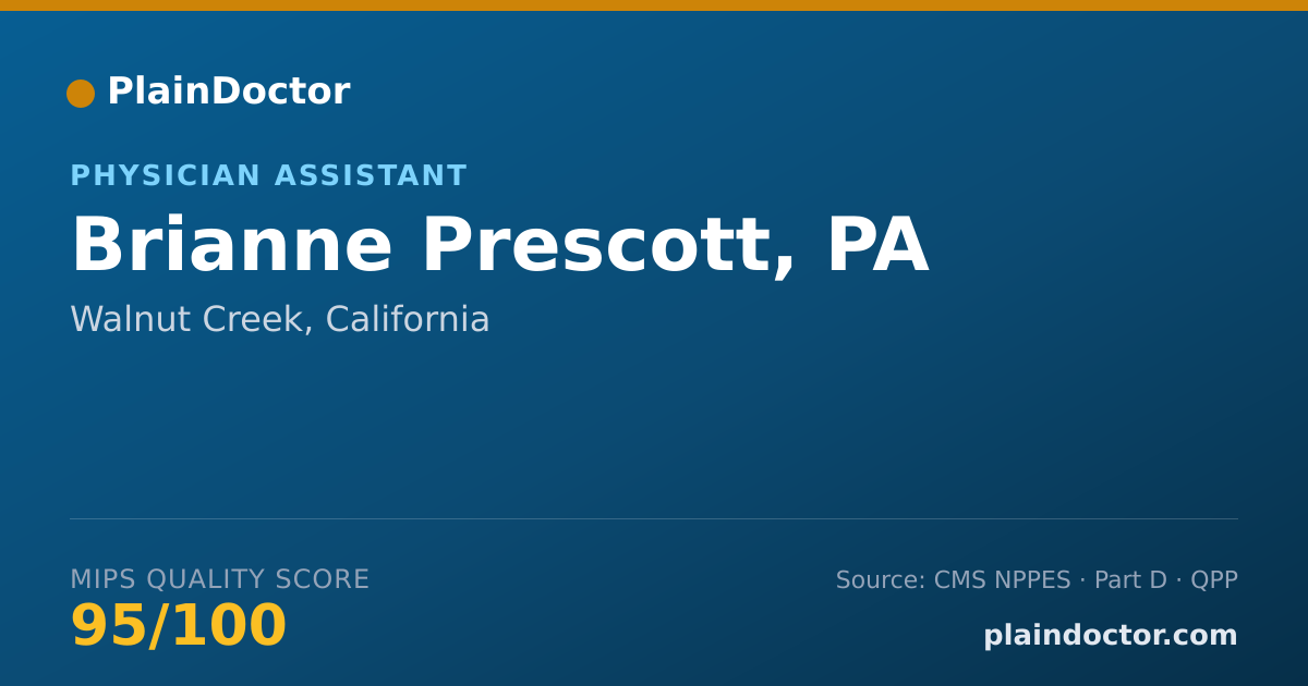 Shareable card for Brianne Prescott, PA - Physician Assistant, Walnut Creek, CA