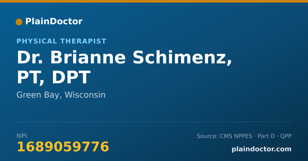 Shareable card for Brianne Schimenz, PT, DPT - Physical Therapist, Green Bay, WI