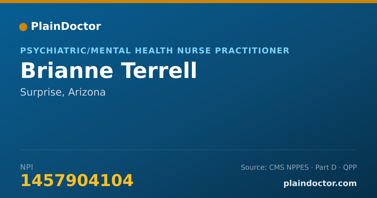 Shareable card for Brianne Terrell - Psychiatric/Mental Health Nurse Practitioner, Surprise, AZ