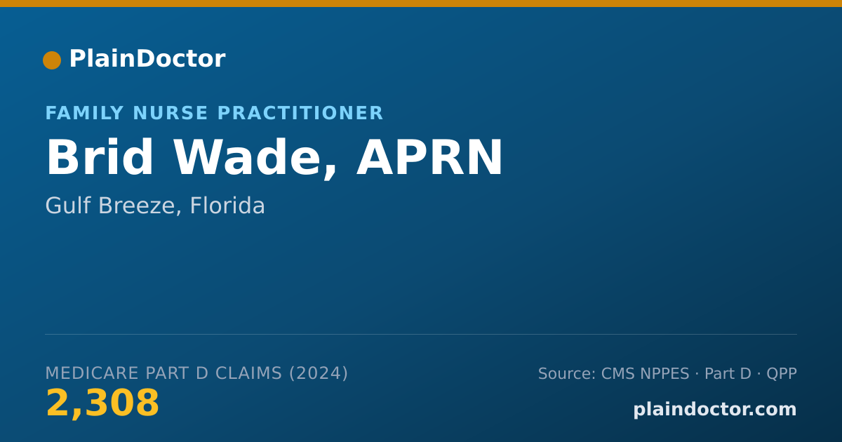 Shareable card for Brid Wade, APRN - General Practice Physician, Gulf Breeze, FL