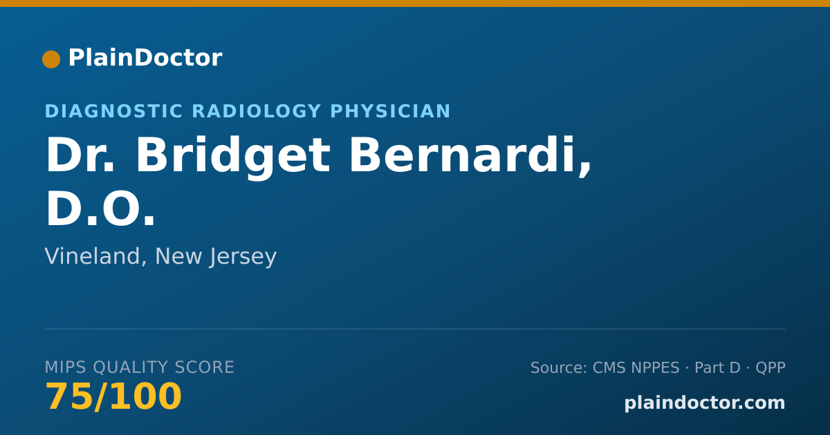 Shareable card for Bridget Bernardi, D.O. - Diagnostic Radiology Physician, Vineland, NJ
