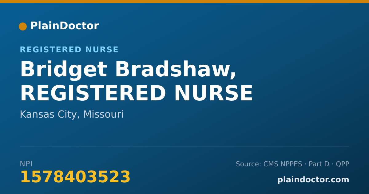 Shareable card for Bridget Bradshaw, REGISTERED NURSE - Registered Nurse, Kansas City, MO