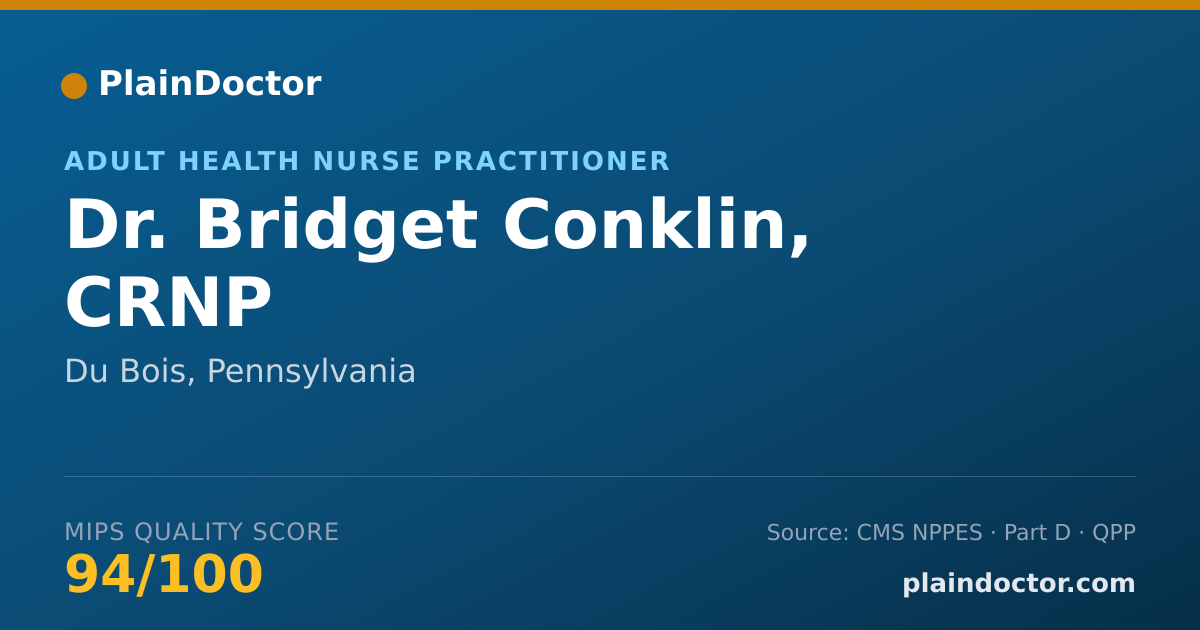 Shareable card for Bridget Conklin, CRNP - Adult Health Nurse Practitioner, Du Bois, PA