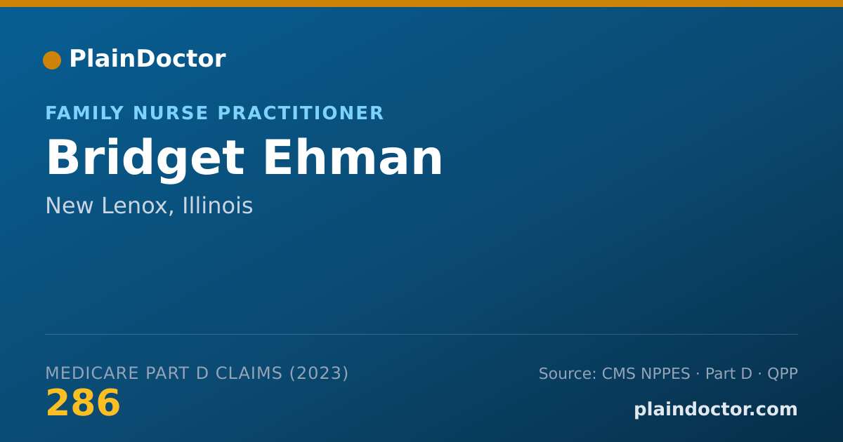 Shareable card for Bridget Ehman - Family Nurse Practitioner, New Lenox, IL