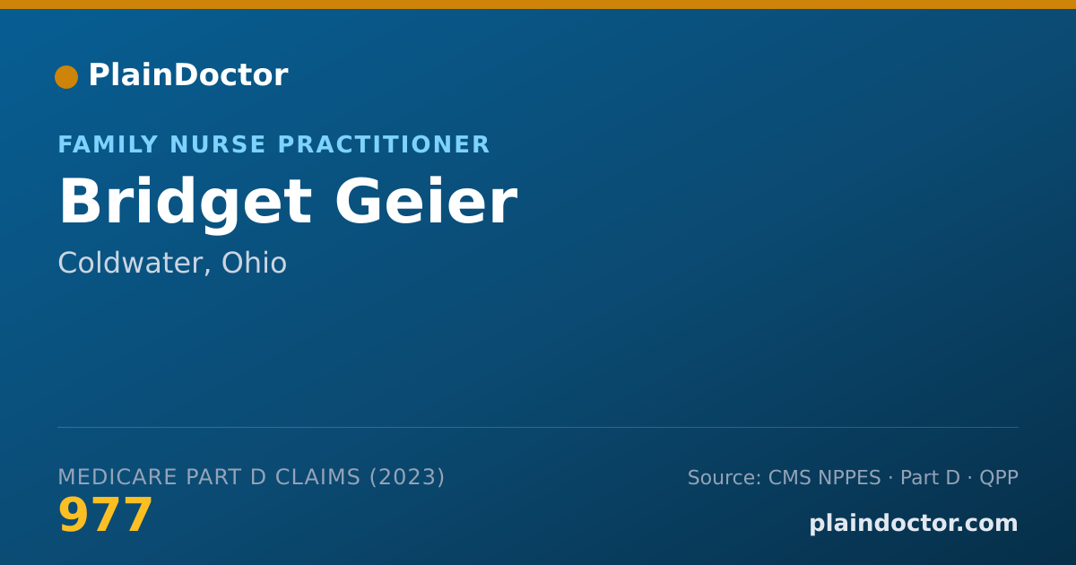 Shareable card for Bridget Geier - Family Nurse Practitioner, Coldwater, OH
