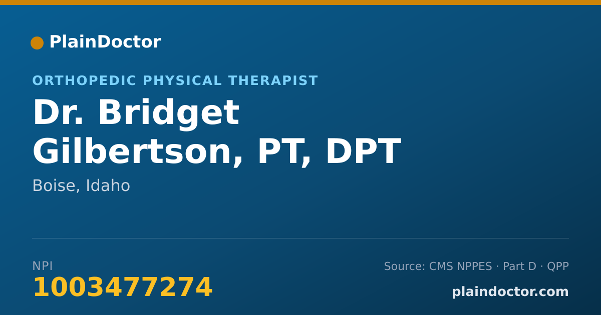 Shareable card for Bridget Gilbertson, PT, DPT - Physical Therapist, Boise, ID