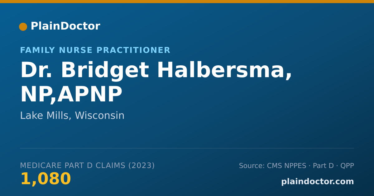 Shareable card for Bridget Halbersma, NP,APNP - Family Nurse Practitioner, Lake Mills, WI